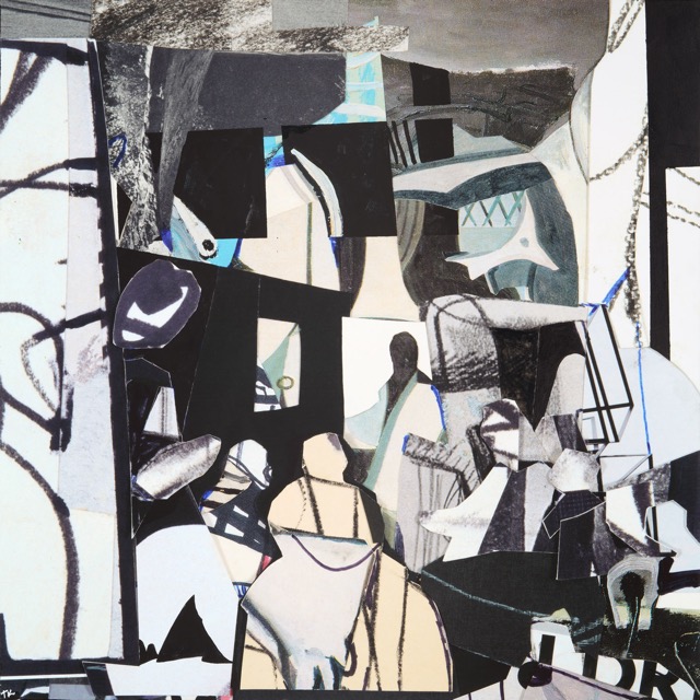 Infanta (Las Meninas), paper collage study, acrylic paint, marker drawing and archival ink on canvas, 48 x 48 inches, 2023